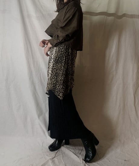 【USED】Cut Off Fake Suede Shirt③/210217-033