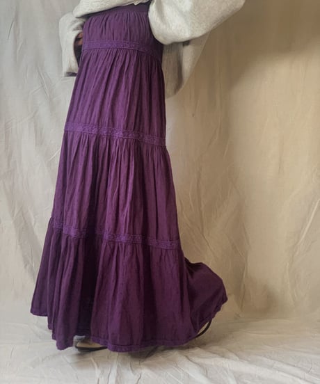 【USED】 Crinkle Cotton Long Skirt  /210318-002