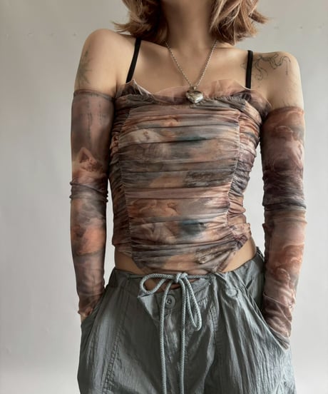 【USED】 Design Leotard Off Shoulder Top  /251012-022