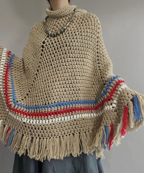 【USED】  Knit Poncho / 221015-024
