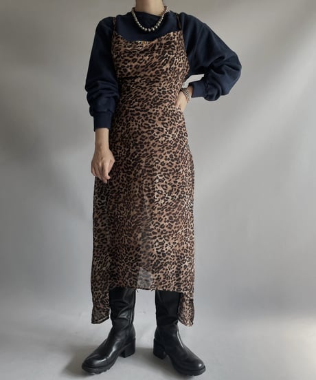 【USED】  Leopard Patterned Camisole One-piece / 231104-010