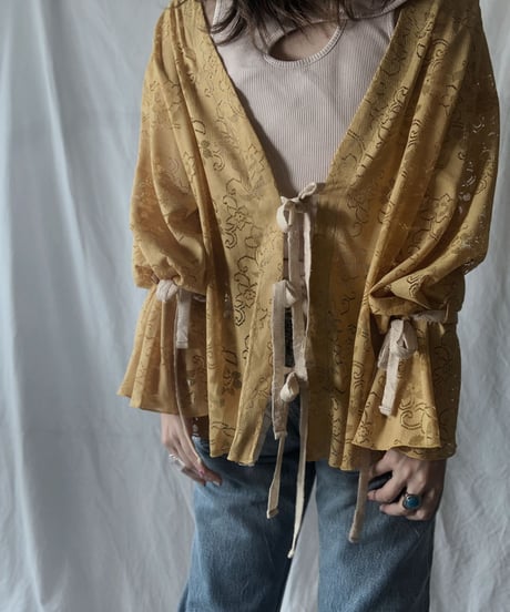 【RE;CIRCLE】 RE Lace Back Ribbon Blouse①/210630-001
