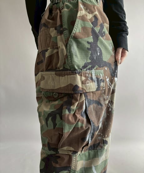 【USED】 Military Camouflage Cut Off Paint Pants /260226-003