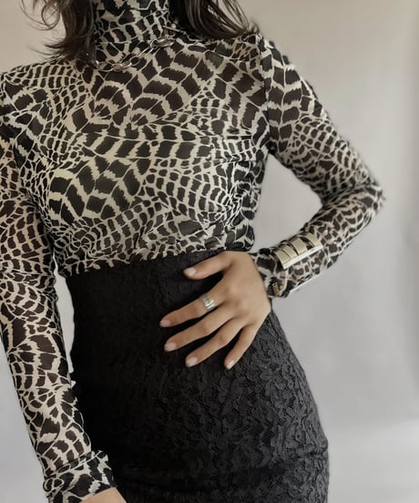 【USED】  L/S Leopard Sheer Top/ 230506-012