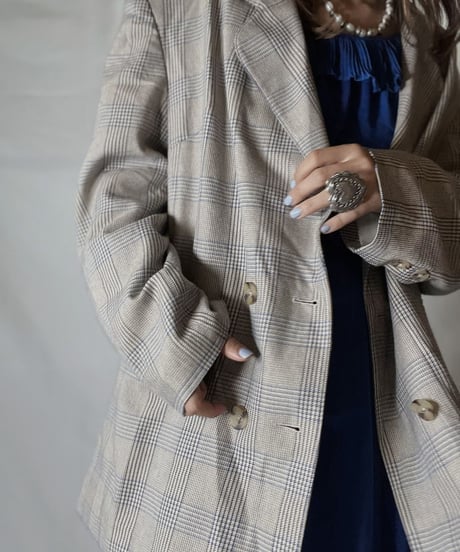 【USED】  Plaid Tailored Jacket/211014-047