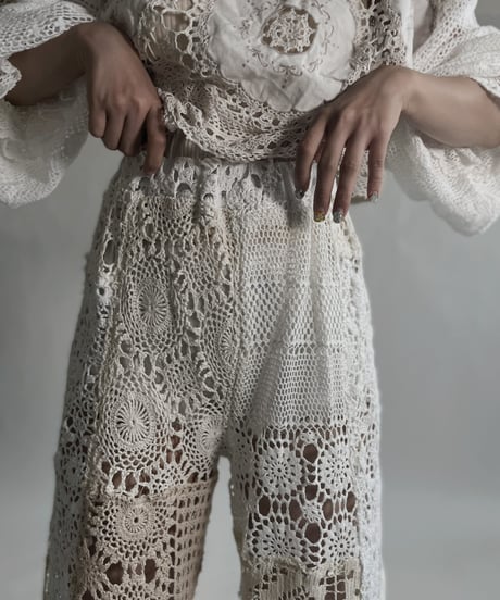 【RE;CIRCLE】 RE Crochet Patchwork Pants / 220623-020