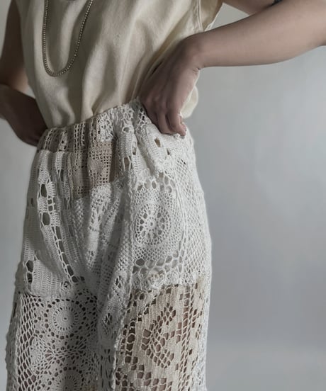 【RE;CIRCLE】 RE Crochet Patchwork Pants / 220623-025