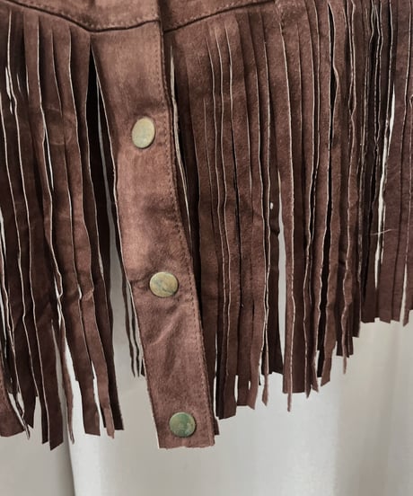 【USED】 Suede Leather Skirt Brown / 230304-011