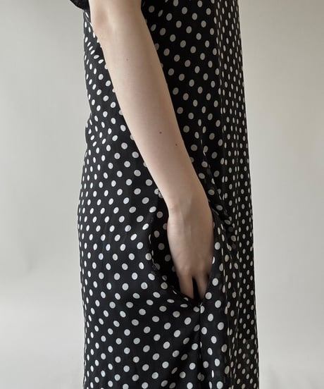 【USED】 Dot Pattern Camisole Long One-Piece  / 250628-008