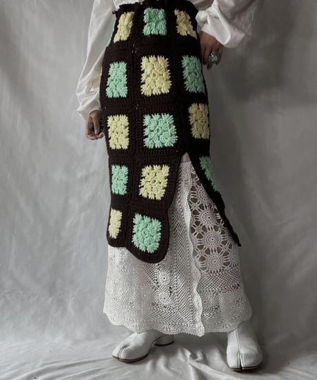 【RE;CIRCLE】 RE Granny × Crochet Long Skirt①/211014-020