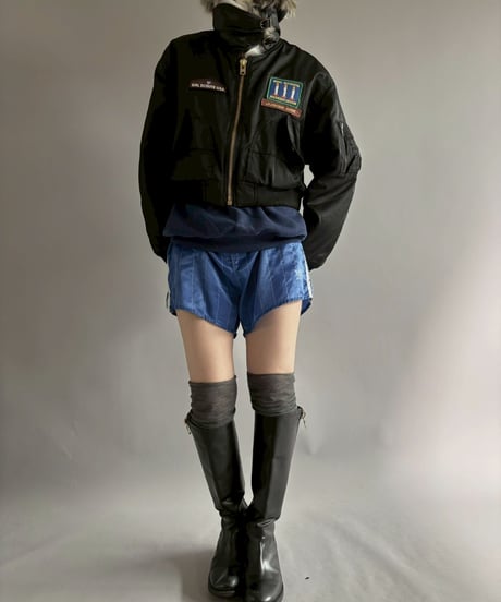 【RE;CIRCLE】  RE MA-1 Patched Fur Collar Short Jacket Black/ 251120-006