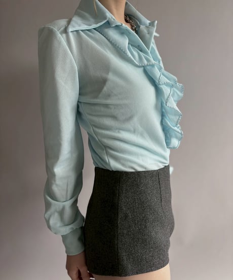 【USED】 Frill Collar Leptard / 260411-005