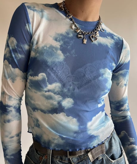 【USED】 dELiAs Pattern Sheer Top /250201-002