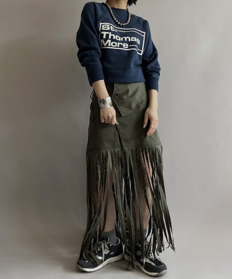 【RE;CIRCLE】 RE Trench Fringe Skirt KHAKI / 240407-031