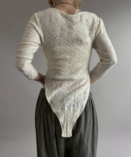 【USED】 Lace Knit Leotard Top / 260228-021