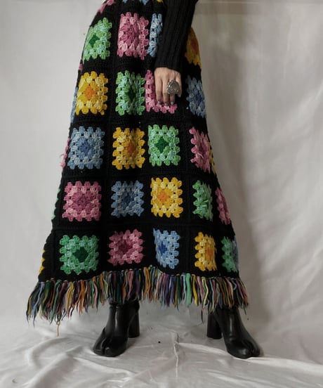 【RE;CIRCLE】 RE Granny Knit Long Skirt⑤/211014-025