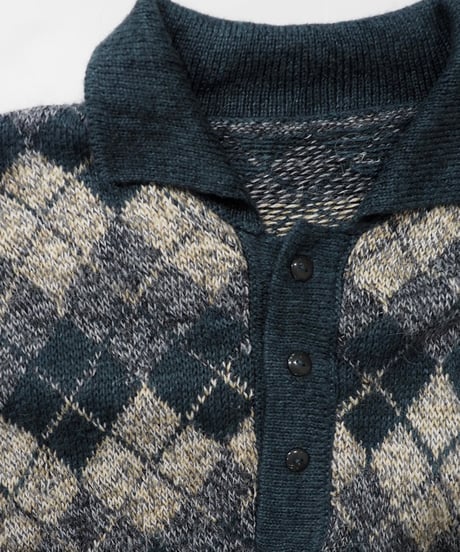 【USED】 Argyle Patterned Knit Top /240205-005