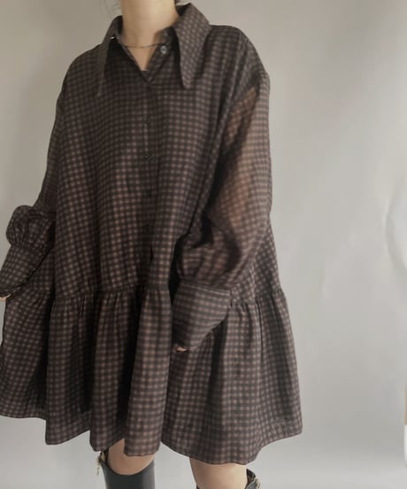 【USED】  GANNI Checked One-piece / 221015-009
