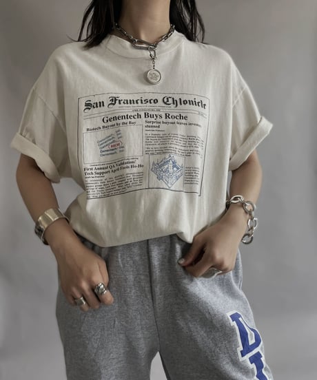 【USED】  New Paper Print T-Shirt / 230617-015