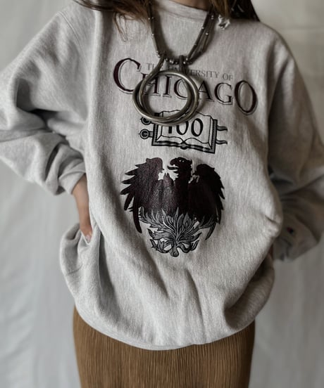 【USED】  90's USA Champion Reverse Weave Sweat CHICAGO/210902-012