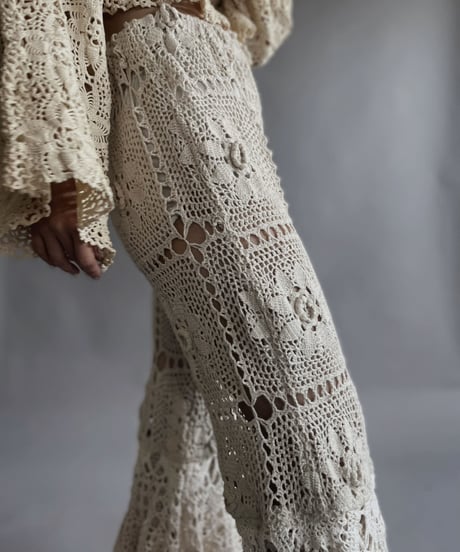 【RE;CIRCLE】 RE Crochet Tiered Pants / 230504-013