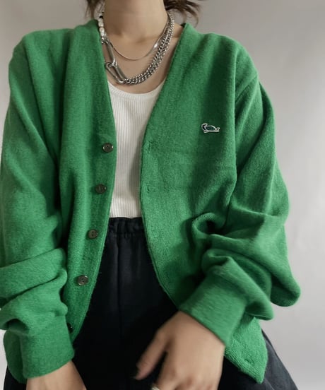 【USED】  Sportswear Acrylic Knit Cardigan / 221008-029
