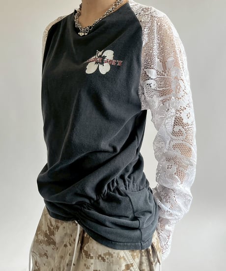 【RE;CIRCLE】 RE Lace Switching Raglan T-Shirt / 250605-001