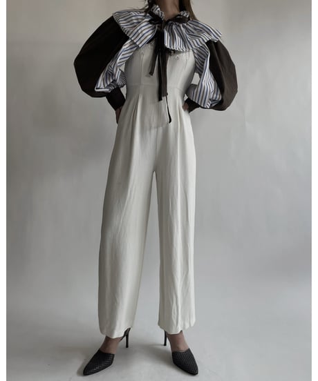 【RE;CIRCLE】 RE Striped Shirt Detachable Collar + Bolero / 220609-009