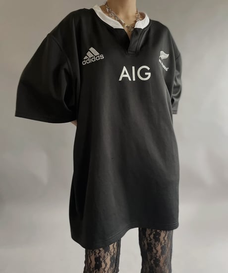 【USED 】adidas ALL BLACKS Soccer Shirt /240511-008