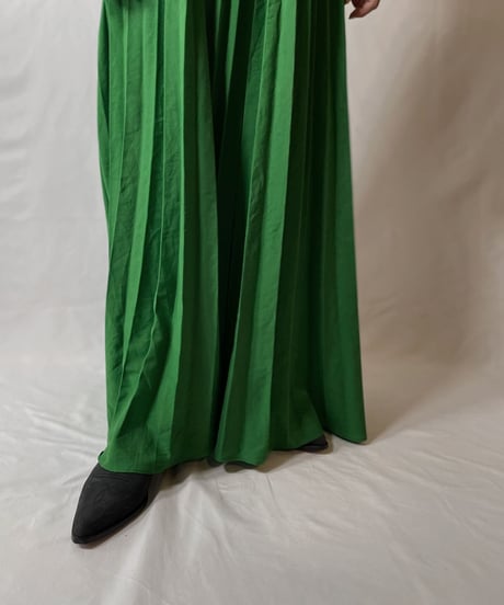【USED】 Poly Long Pleats Skirt①/20210819-005