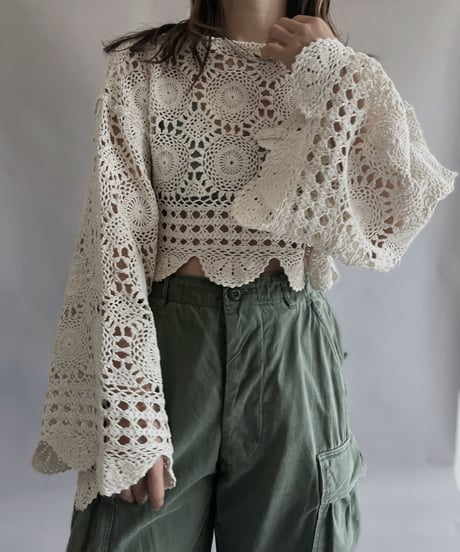 【RE;CIRCLE】 RE Crochet Lace Top / 230330-018