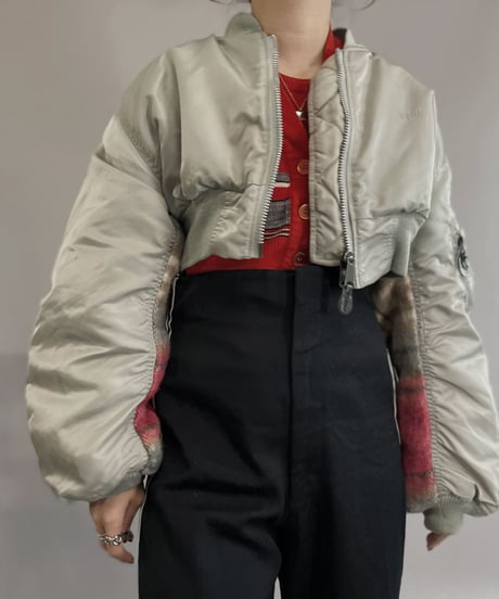 【RE;CIRCLE】 RE Short MA-1 Blanket Docking Jacket Gray / 221208-003