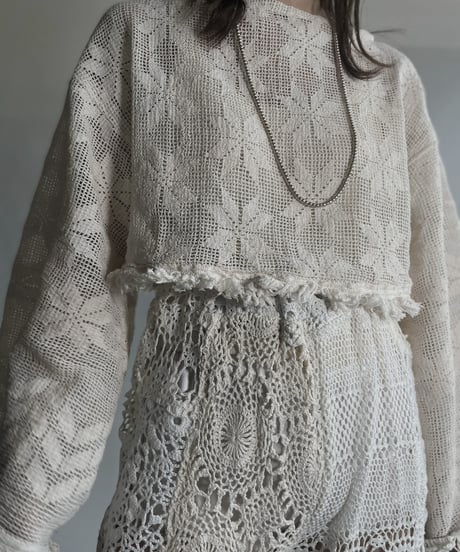 【RE;CIRCLE】 RE Crochet Lace Top / 220623-010
