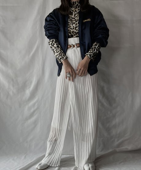 【USED】 Poly Pleats Long Skirt①/210921-028