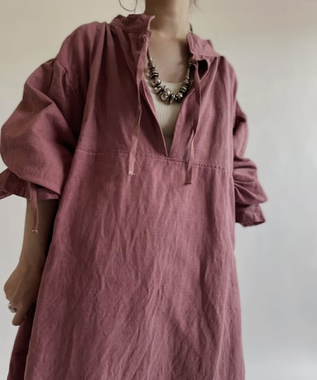 【RE;CIRCLE】RE Dyed French Mattress Cover One-piece -Santa Fe Pink- / 220512-012