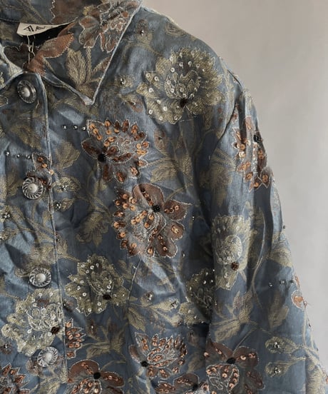 【USED】  Flower Pattern Spangle Jacket / 230408-023