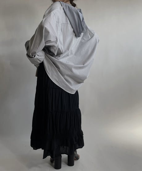 【RE;CIRCLE】 RE Stripe Shirt Mexican Hoodie / 220423-031