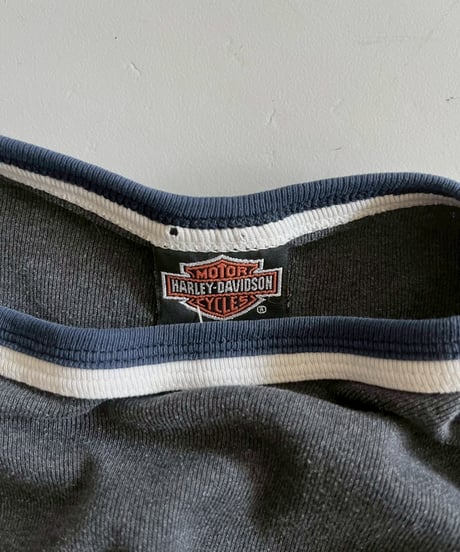 【USED】 Made in USA Harley-Davidson Cut Off L/S Top   /250426-006