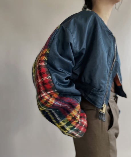 【RE;CIRCLE】 RE Short MA-1 Blanket Jacket Navy / 230112-021