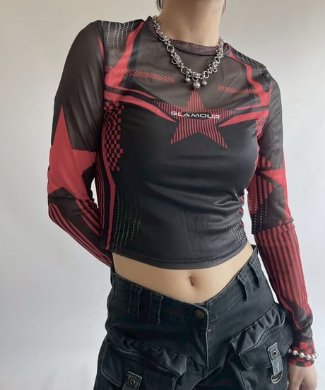 【USED】 GLAMOUR Sheer Top / 250526-018