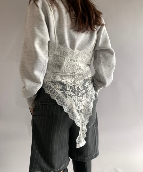 【USED】 Lace Patterned Camisole Leotard Top /241102-026
