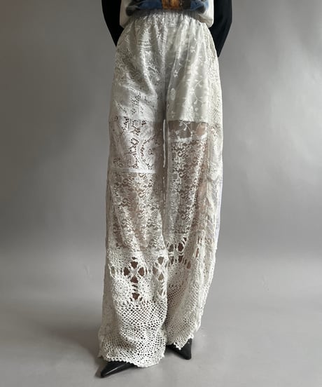 【RE;CIRCLE】 RE Crochet Patch Pants / 240829-002