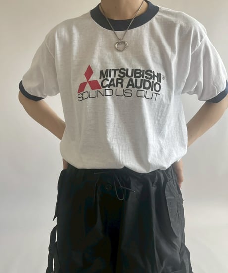 【USED】 Made in USA 80's SNEAKERS MITSUBISHI Ringer T-Shirt /250503-011