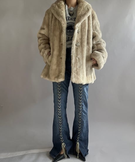 【USED】 Lace Up Denim Flare Pants/ 241221-009