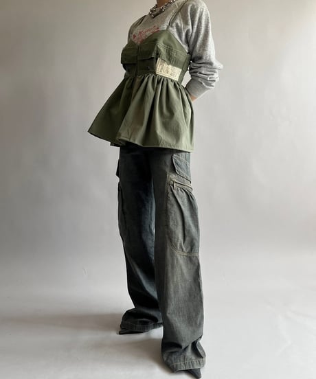 【RE;CIRCLE】 RE ARMY Zip Corset Bustier/ 250508-005