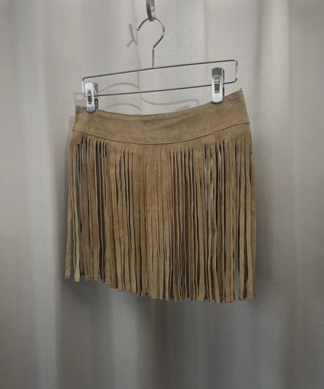 【USED】 Suede Leather Skirt Beige / 230304-002