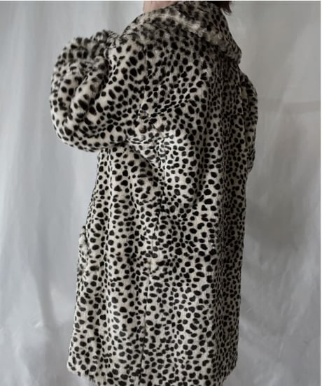 【USED】     Leopard Patterned Fur Coat/211202-023