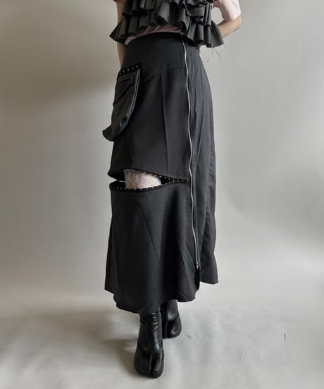 【RE;CIRCLE】 RE Suit Asymmetry Long Skirt/ 250717-008