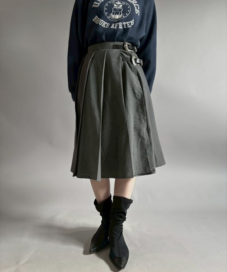 【RE;CIRCLE】 RE Suit Pleats Wrap Skirt/ 260108-007