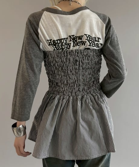【RE;CIRCLE】  RE Stripe Shirt Mini One-Piece / 260611-010